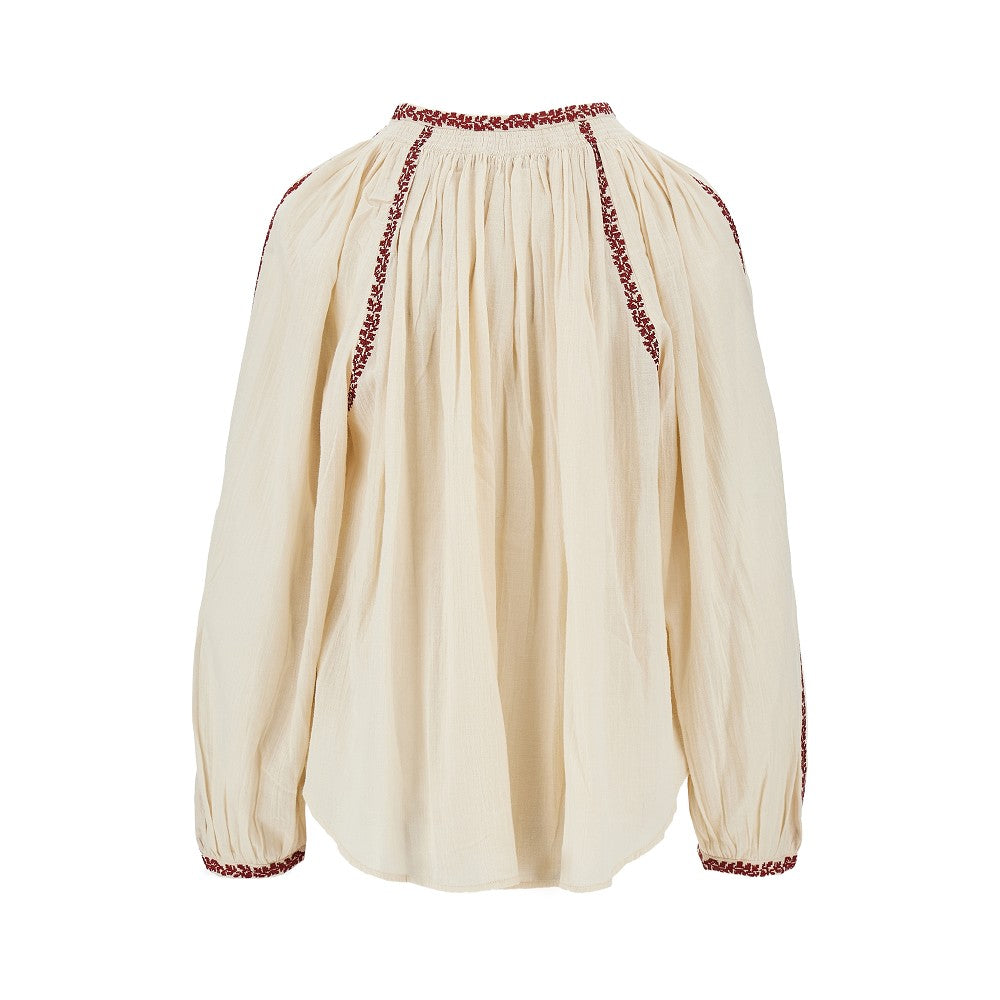 'Lena' embroidered cotton blouse
