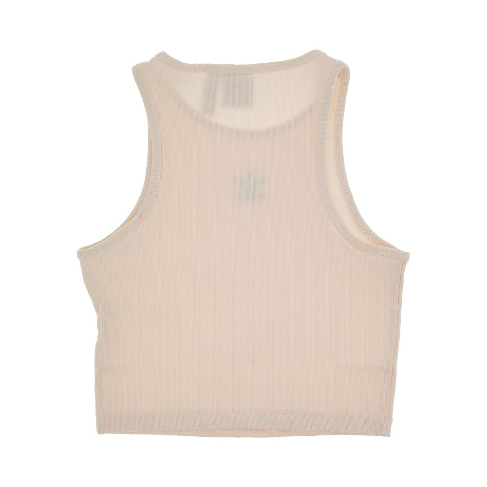 Ribbed cropped tank top with logo