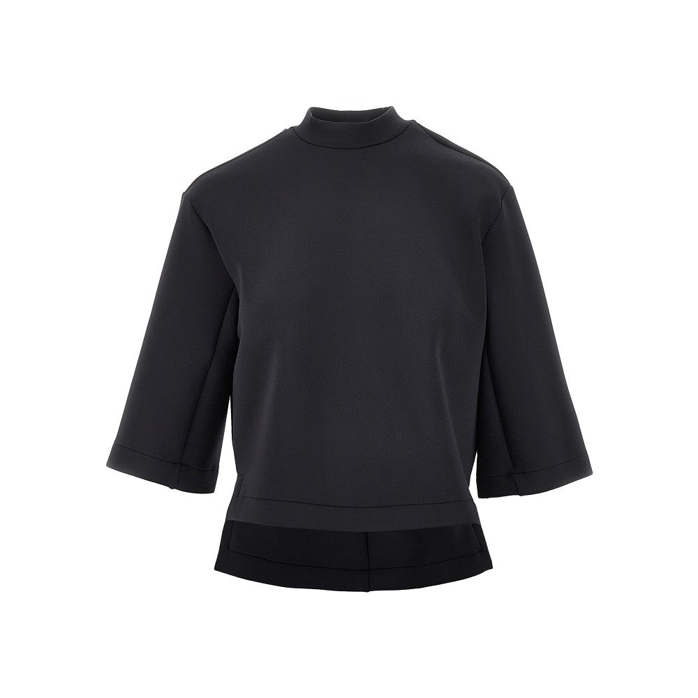 T-shirt cropped in scuba jersey 'Genius x EE'