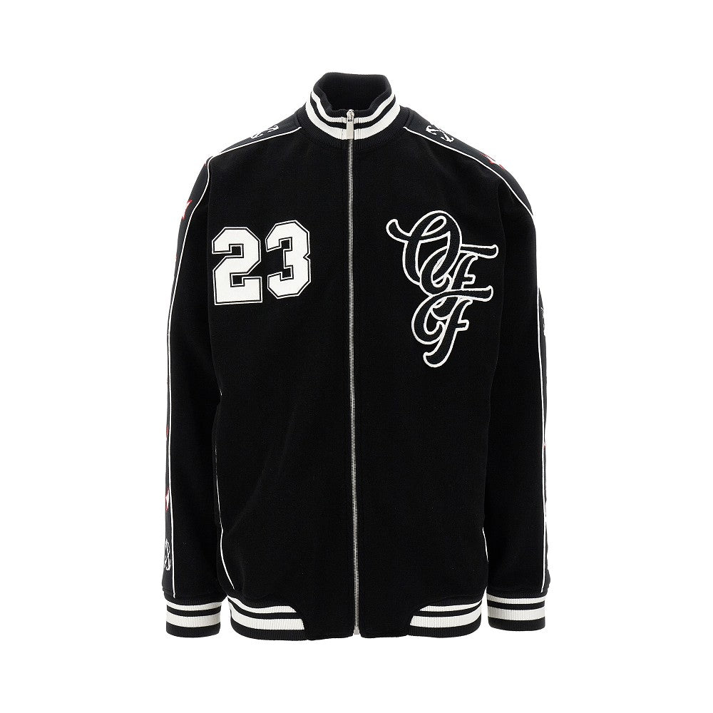 &#39;Nature Lovers&#39; chenille varsity jacket