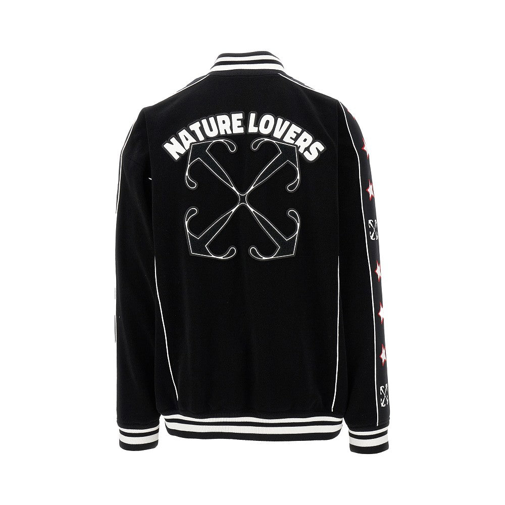 &#39;Nature Lovers&#39; chenille varsity jacket