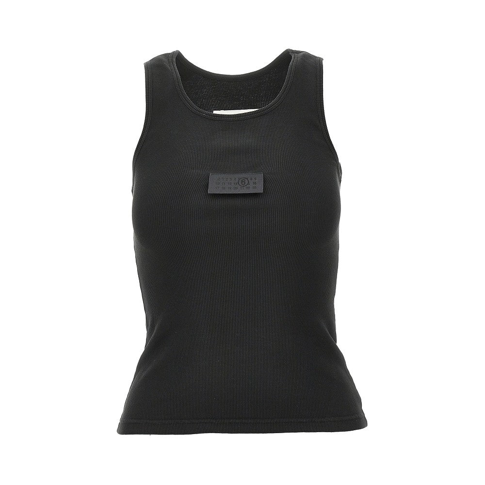 Ribbed tank top with Numeric label