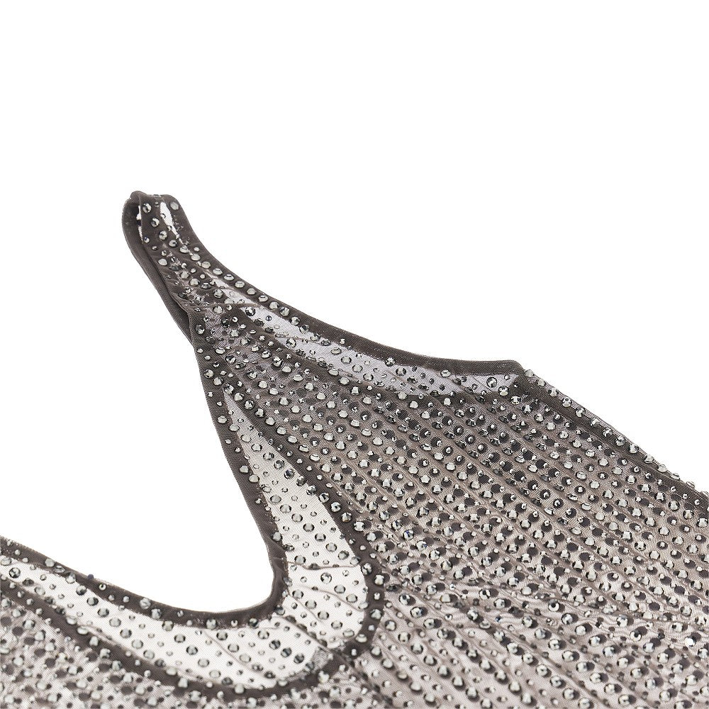 Canotta in mesh con strass