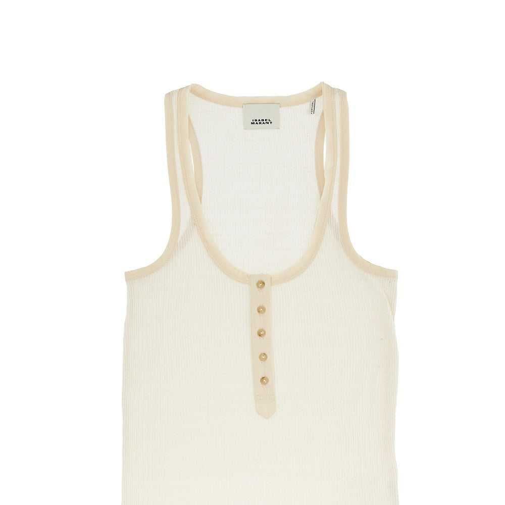 'Helma' ribbed silk tank top