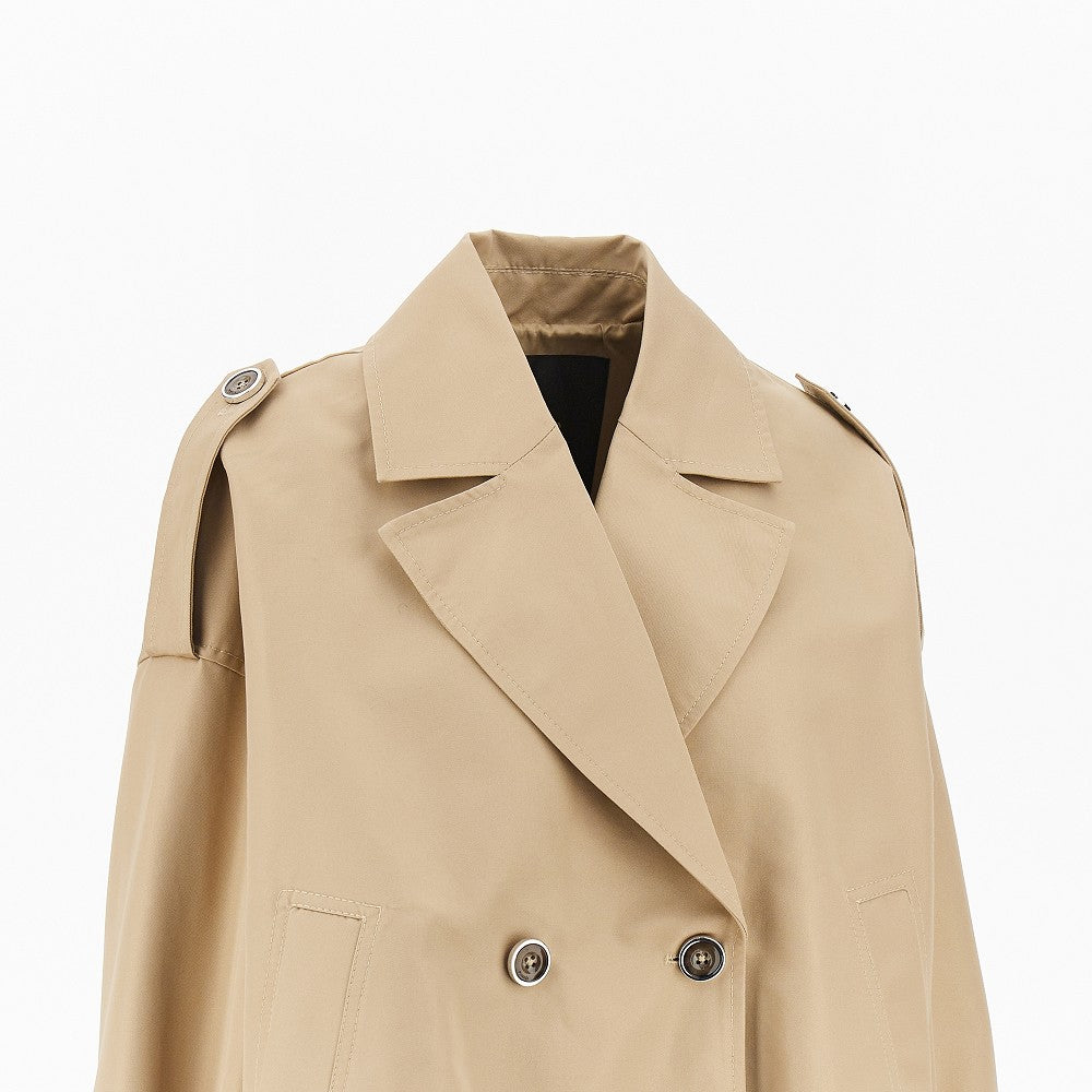 Cotton-blend double-breasted trench coat