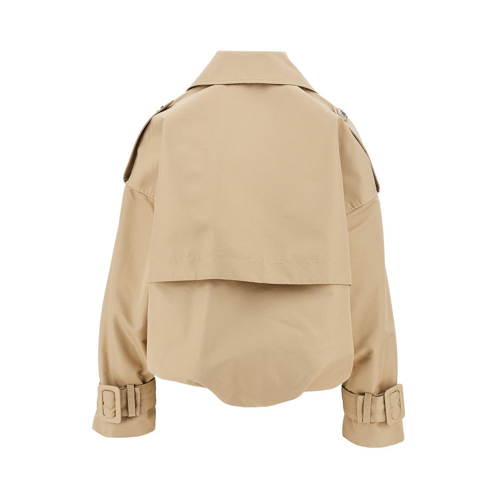 Cotton-blend double-breasted trench coat