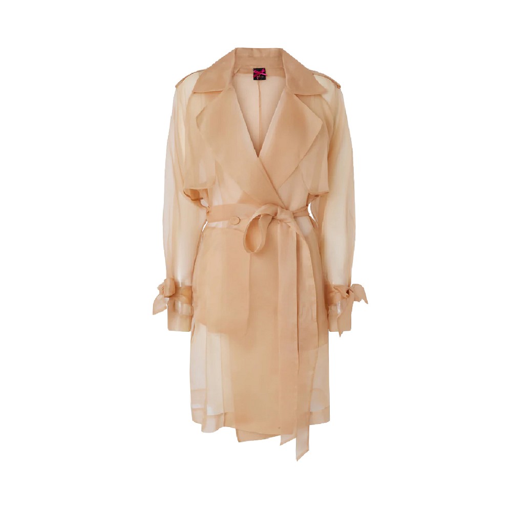 Silk organdy trench coat