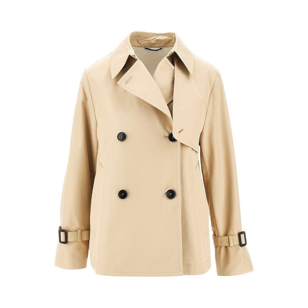 Trench corto in gabardina antigoccia
