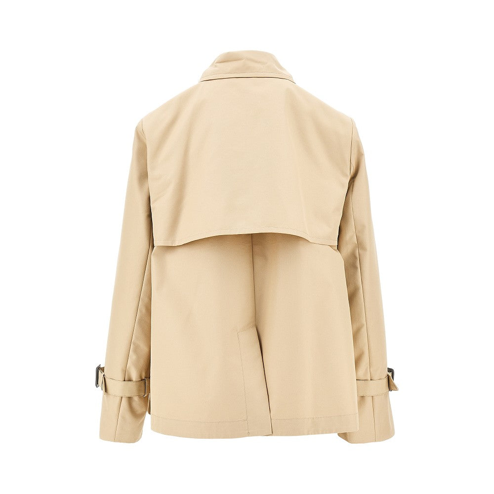 Anti-drop gabardine short trench coat
