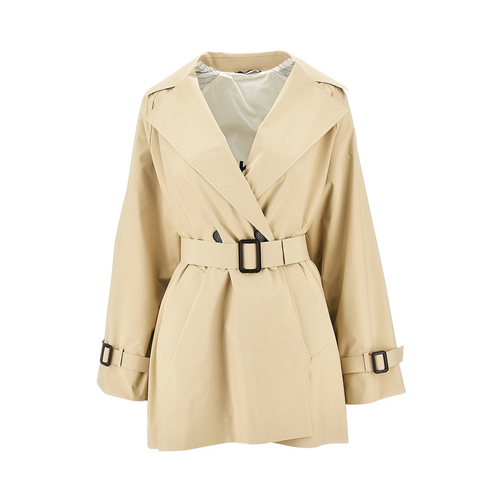 Anti-drop canvas short trench coat