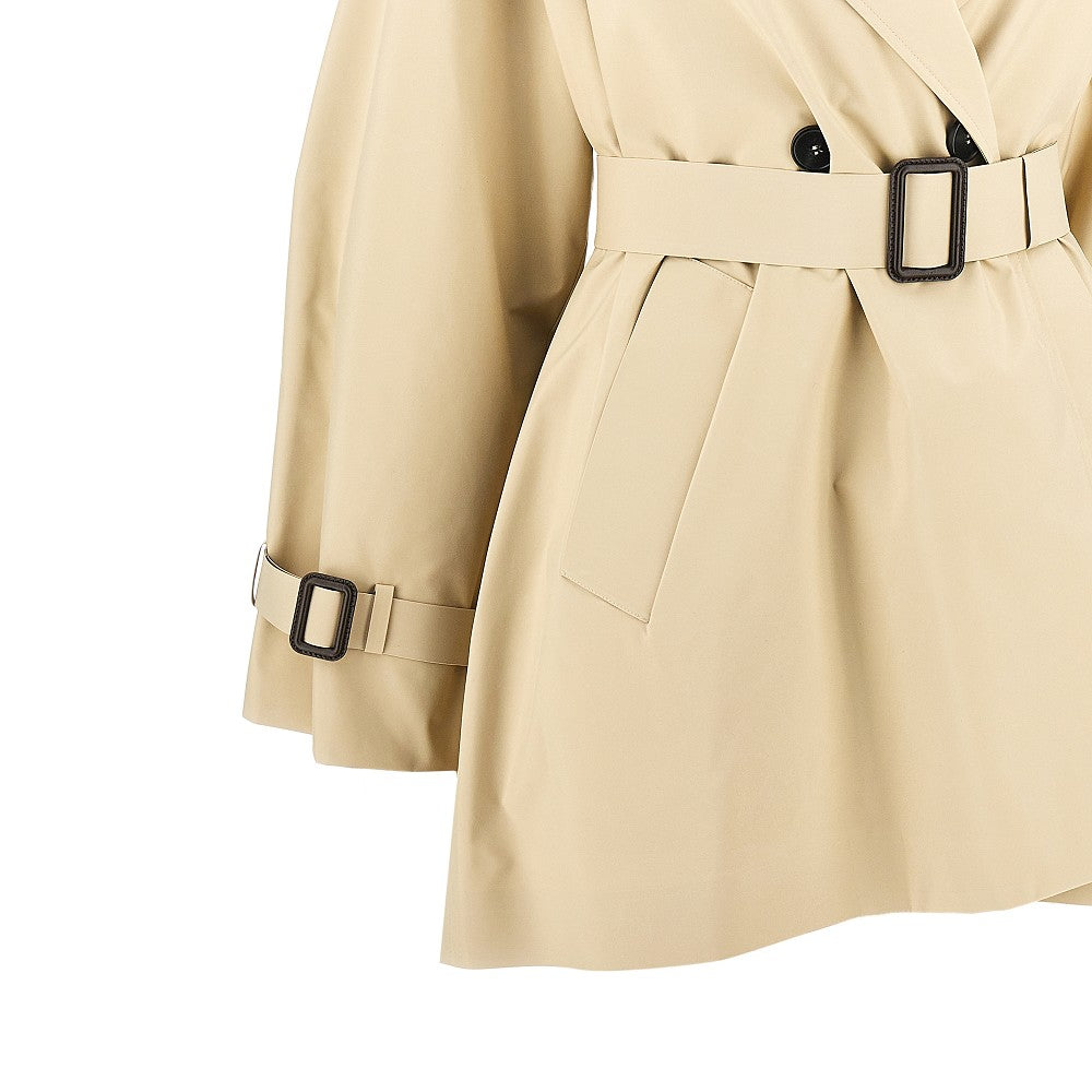 Anti-drop canvas short trench coat