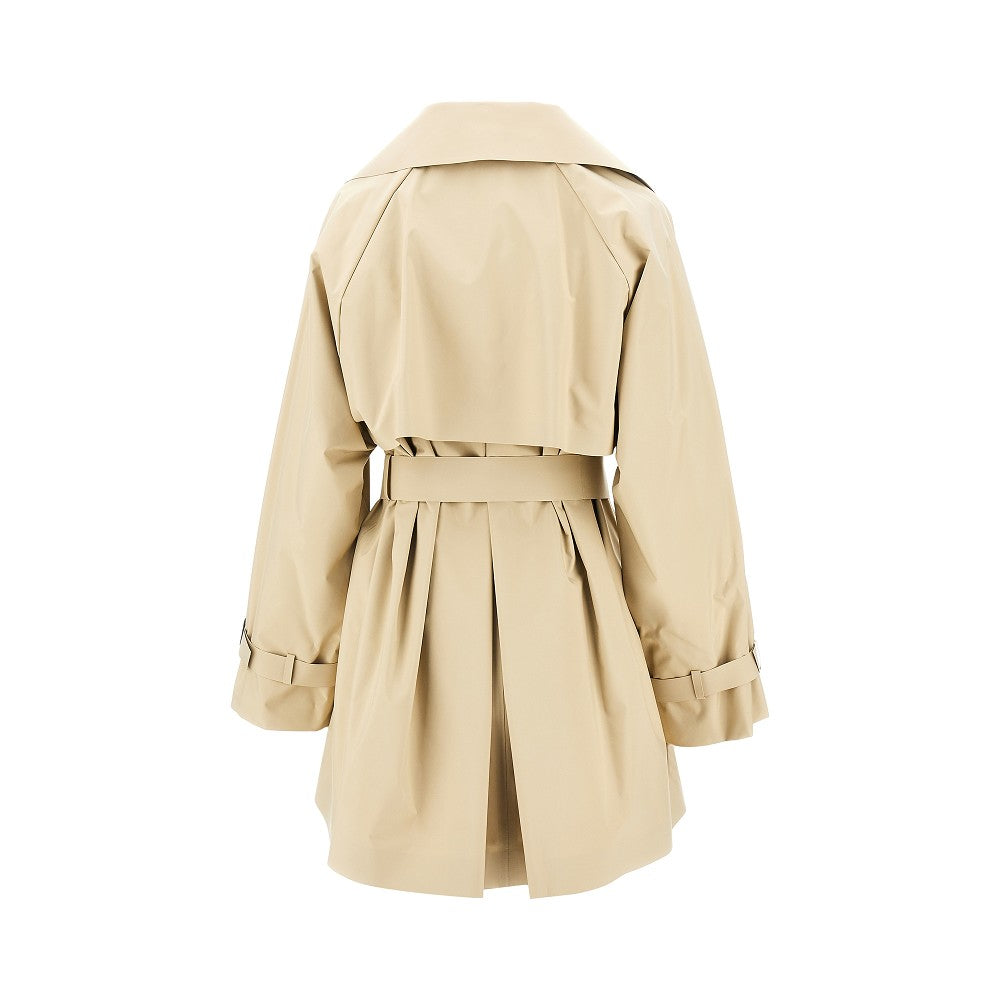 Anti-drop canvas short trench coat