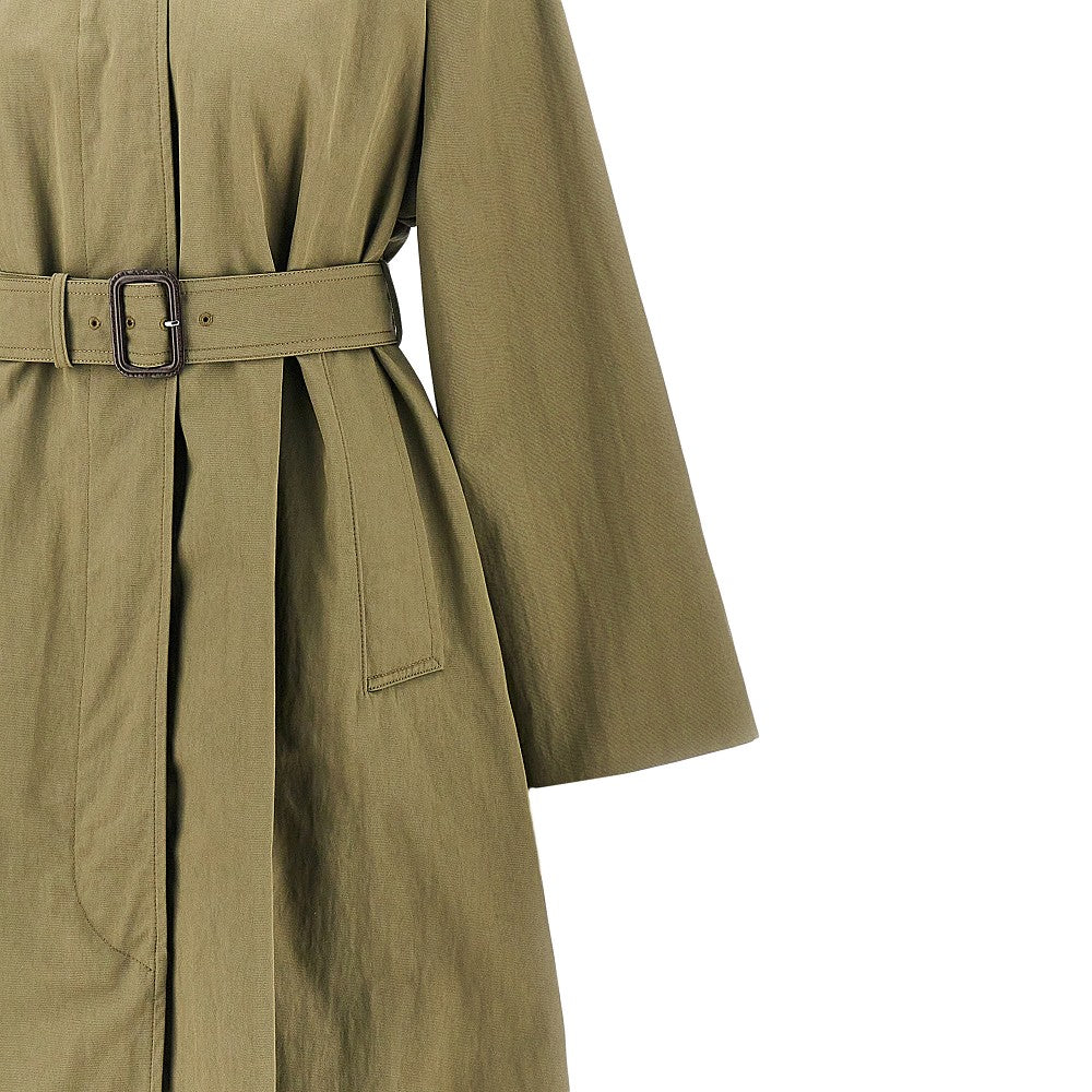 Organic cotton blend trench coat with belt