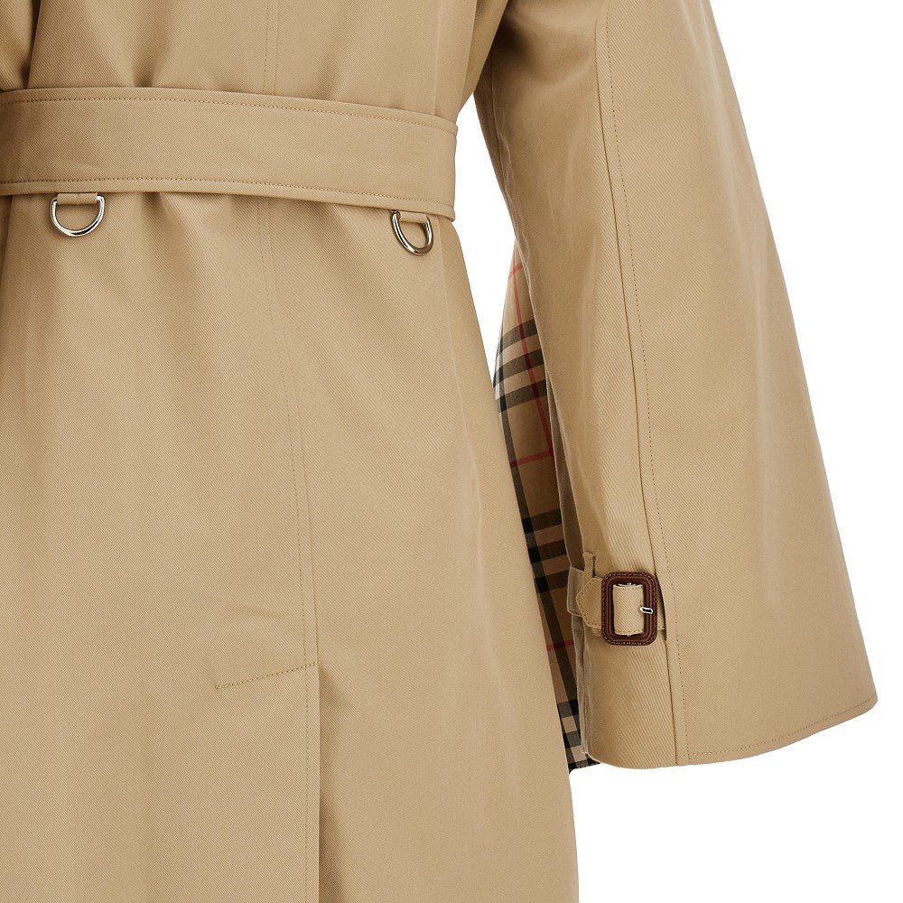 Gabardine coat with cape-effect sleeves