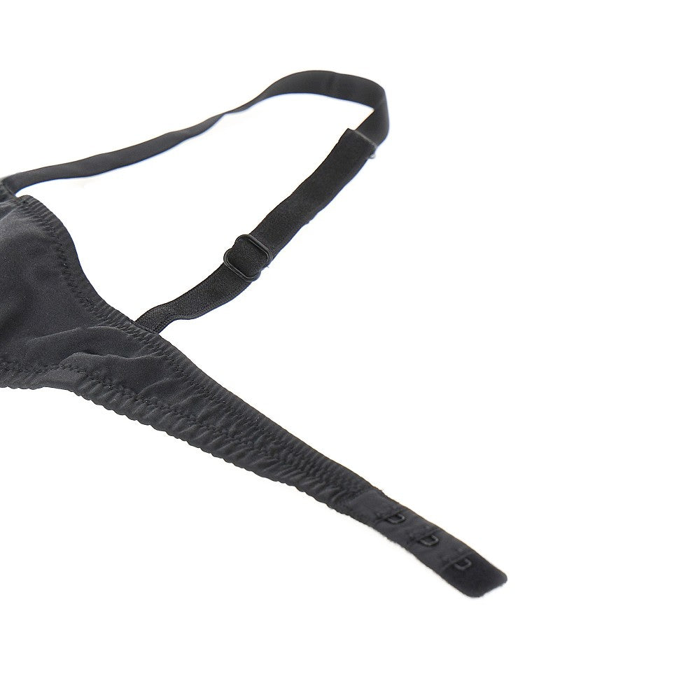 Satin and lace balconette bra