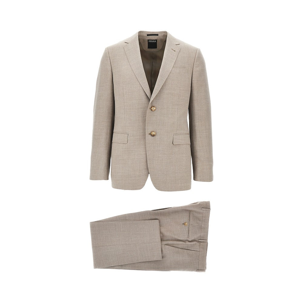 Wool and linen twill tailored suit