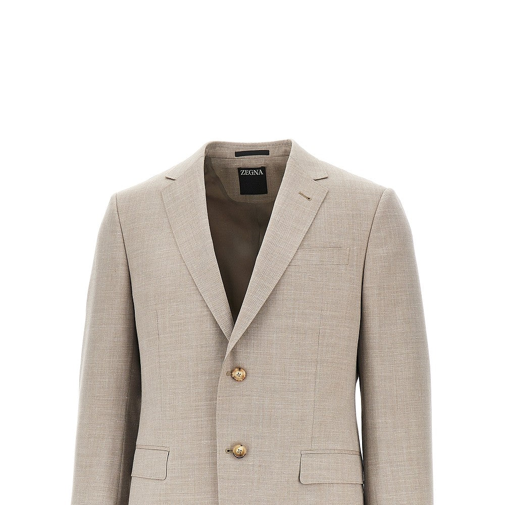 Wool and linen twill tailored suit