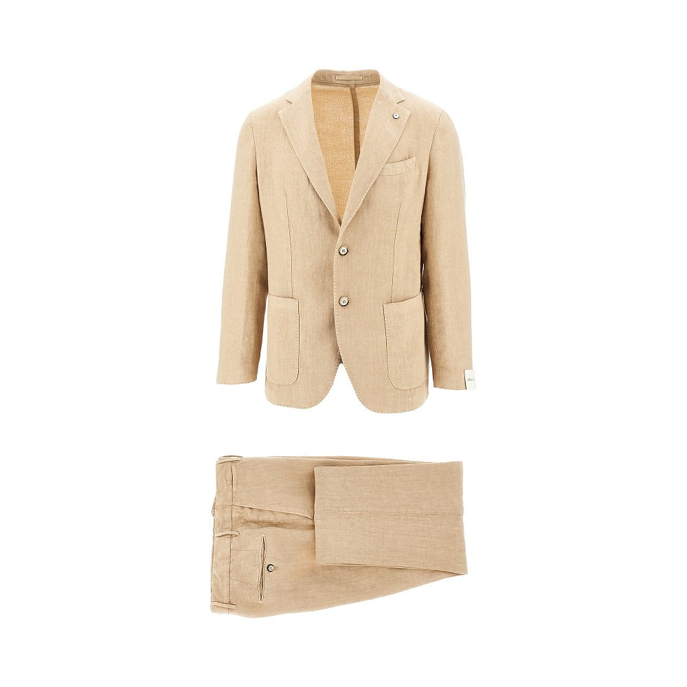 Linen single-breasted tailored suit