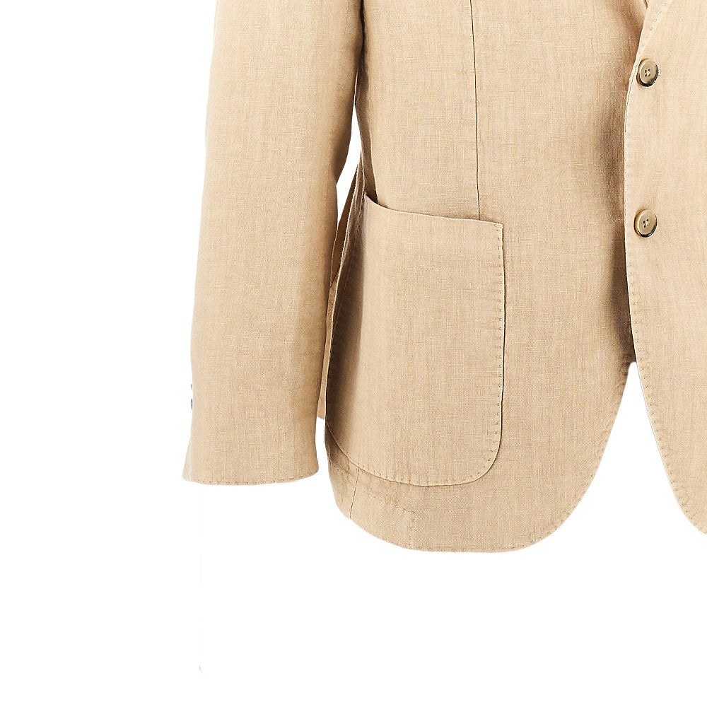 Linen single-breasted tailored suit