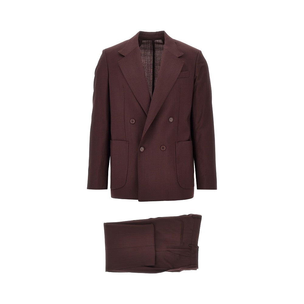 Light wool double-breasted tailored suit