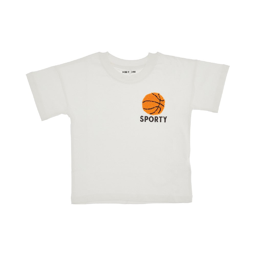 T-shirt con ricamo Basketball