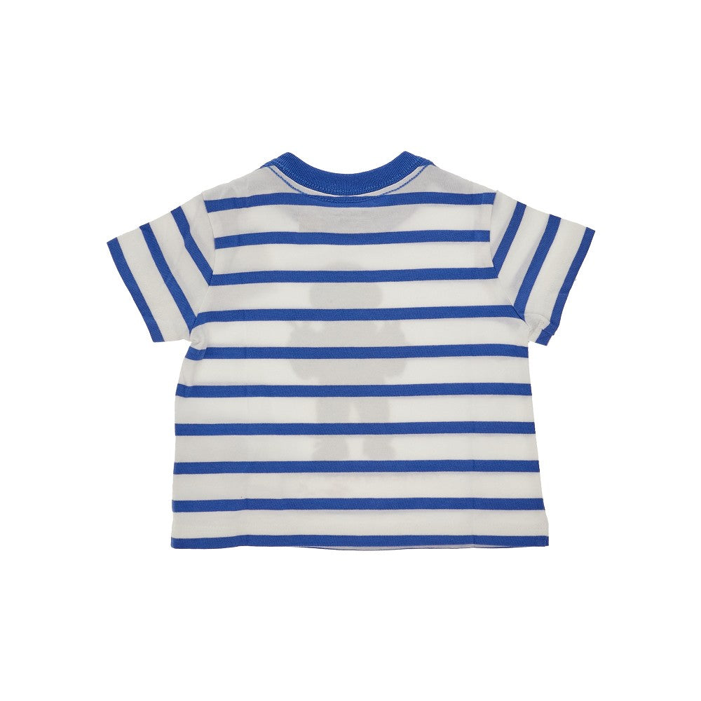 T-shirt a righe con stampa Polo Bear