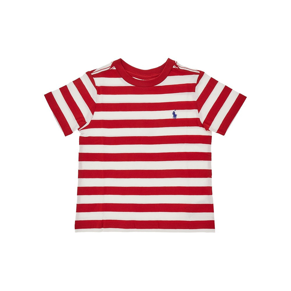 Cotton t-shirt with striped motif