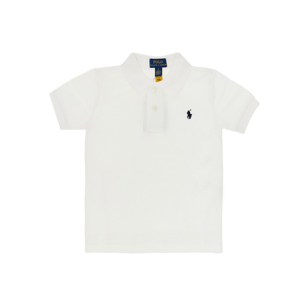 Polo in piquet con logo ricamato