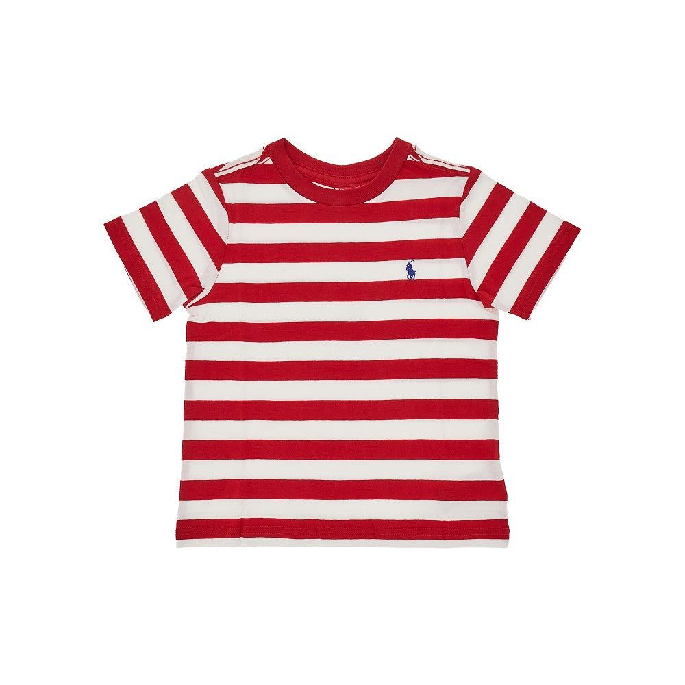 Cotton t-shirt with striped motif