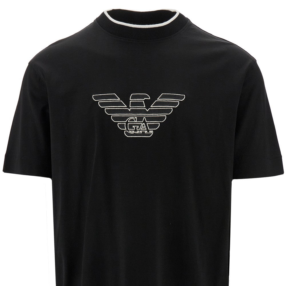 Logo embroidery jersey T-shirt