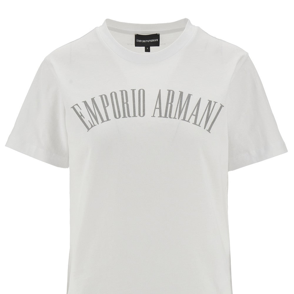 T-shirt con stampa logo glitter