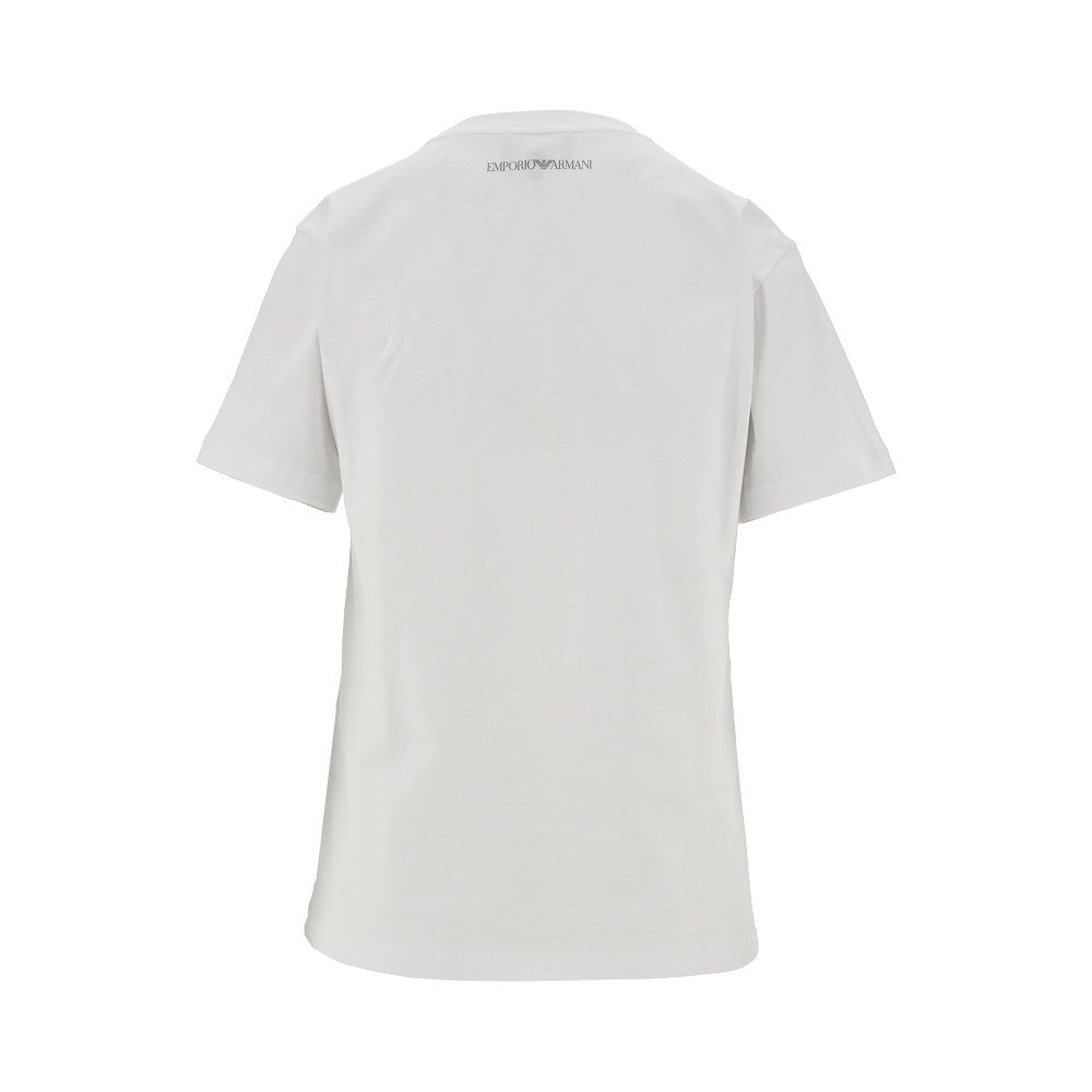 T-shirt con stampa logo glitter