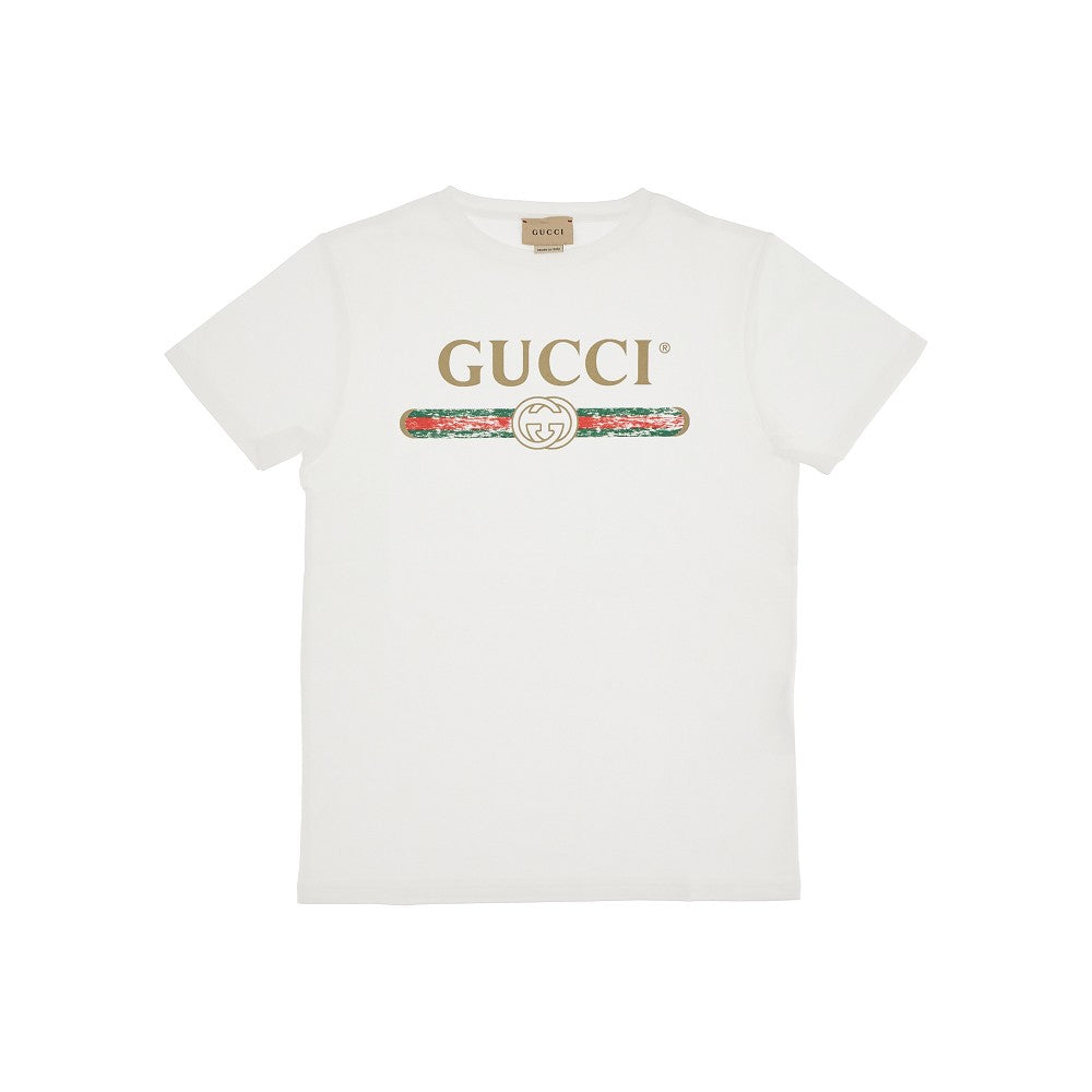 T-shirt in cotone con logo Vintage