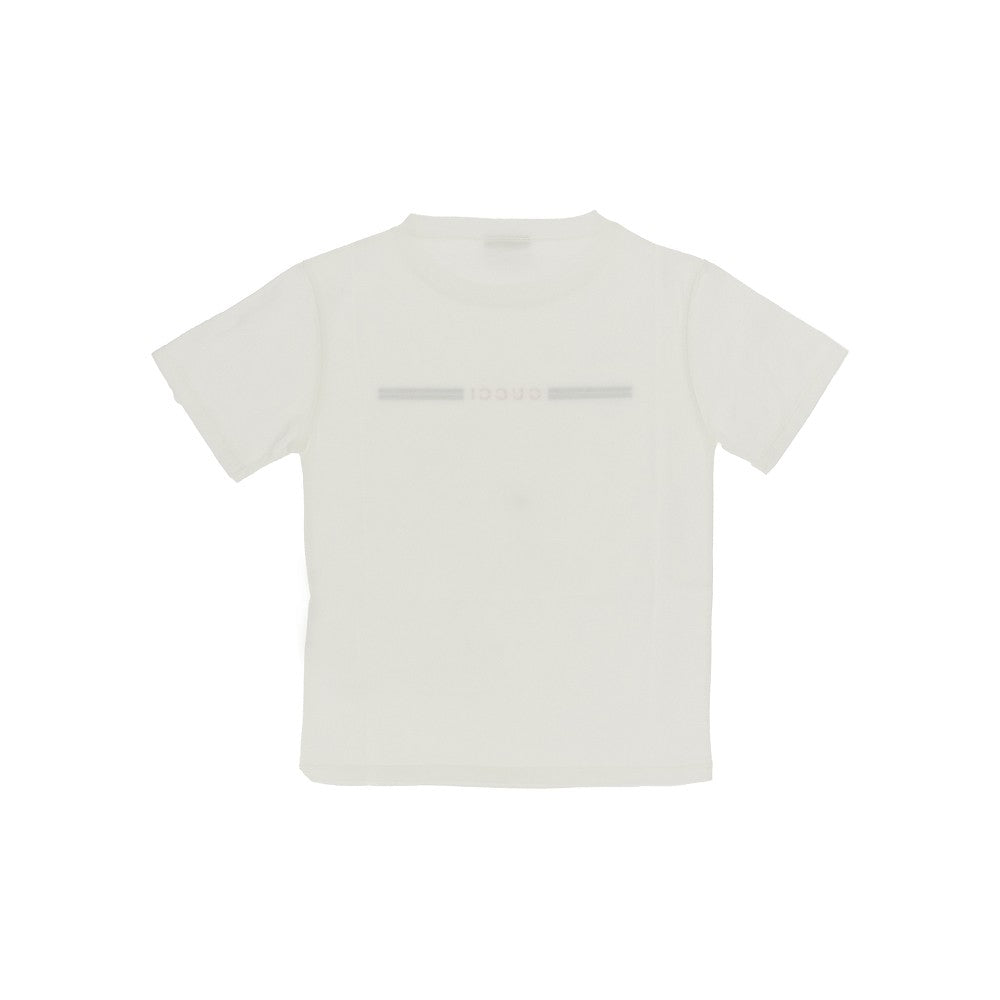 T-shirt con logo floccato