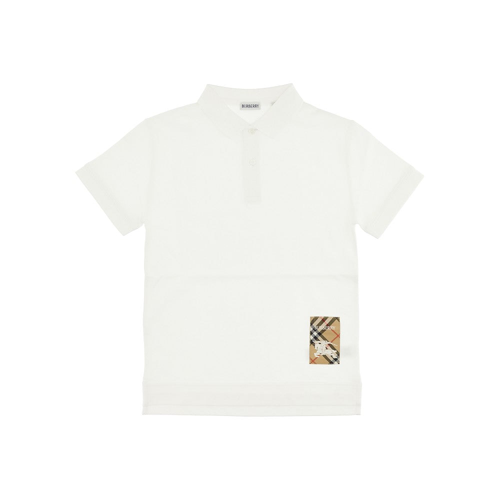 Piquet polo shirt with Check patch
