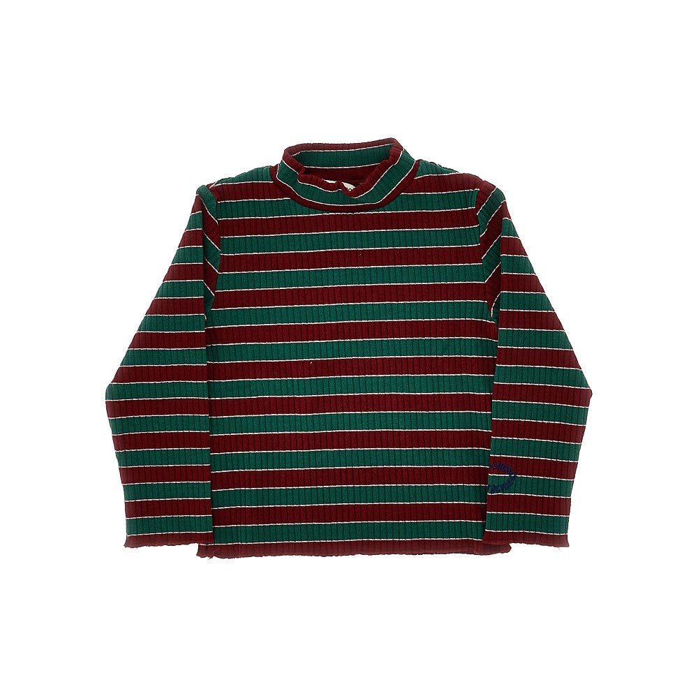 Striped cotton turtleneck top