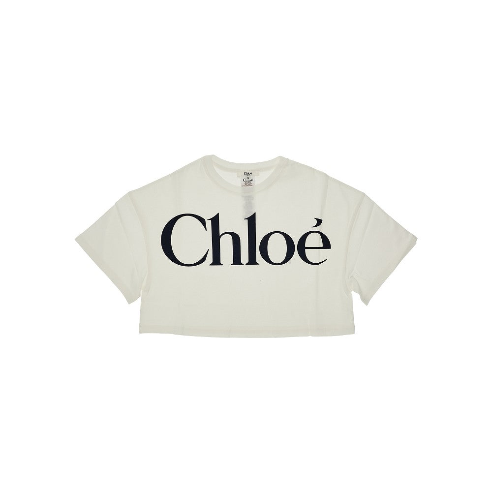 Cropped T-shirt with logo print