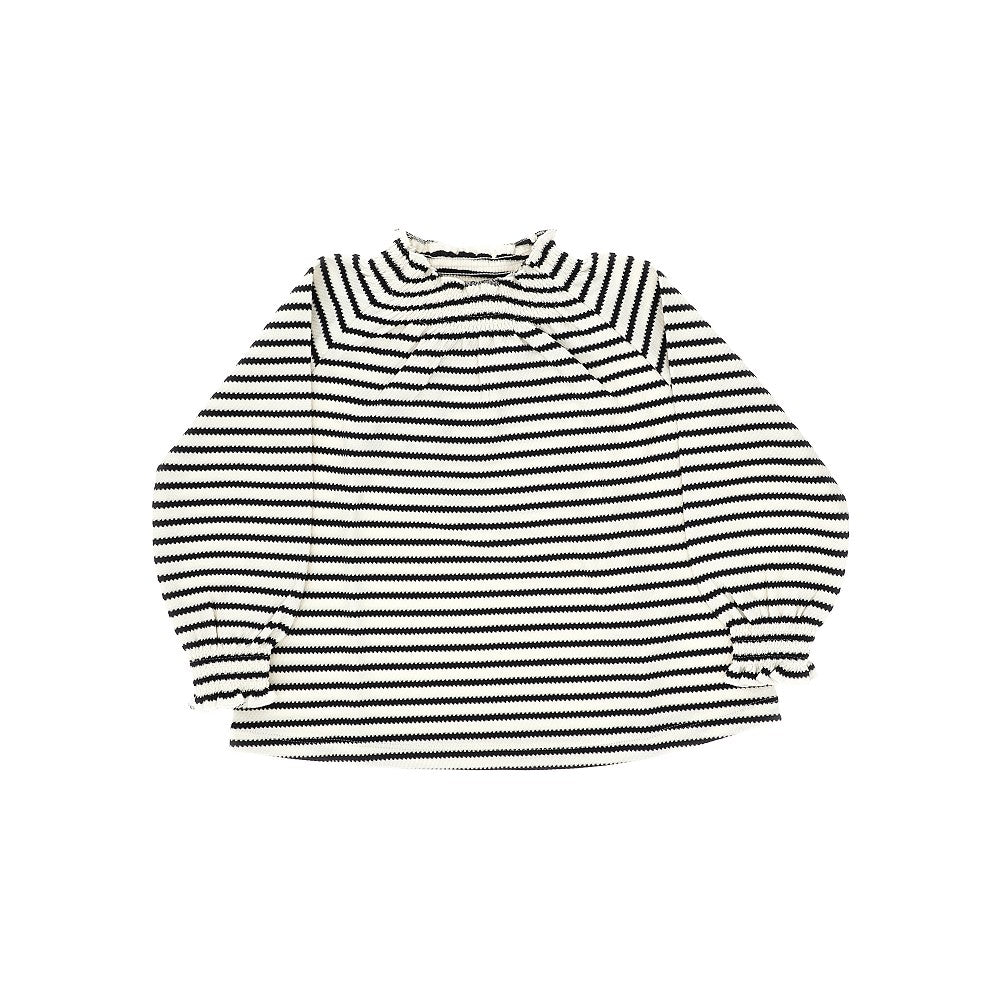 T-shirt a righe in misto viscosa e cotone