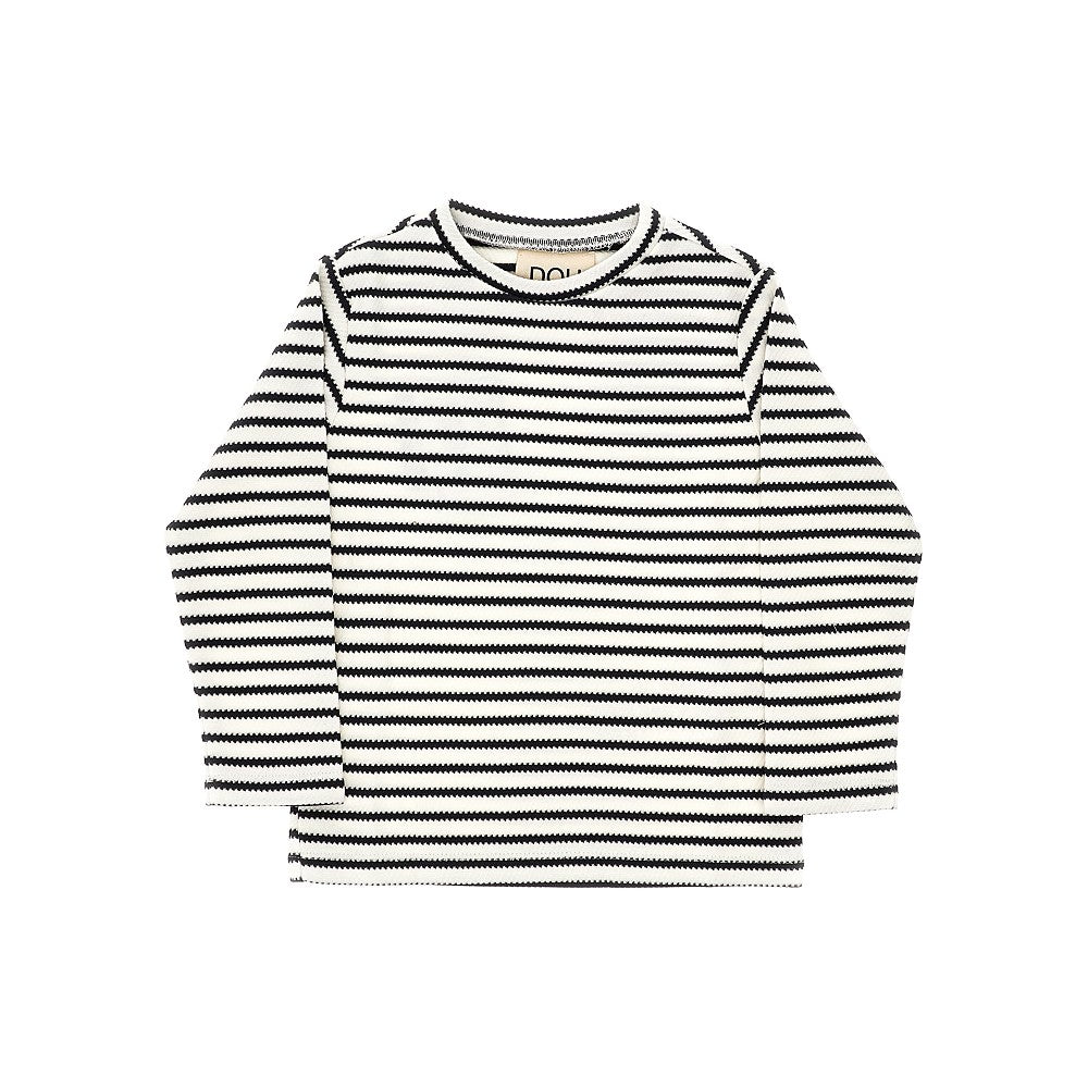 T-shirt a righe in misto viscosa e cotone