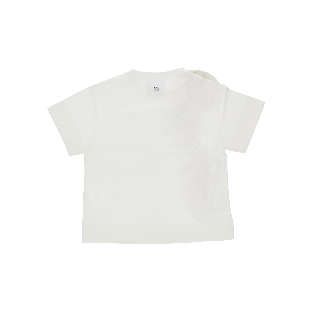 Cotton jersey t-shirt with gathering