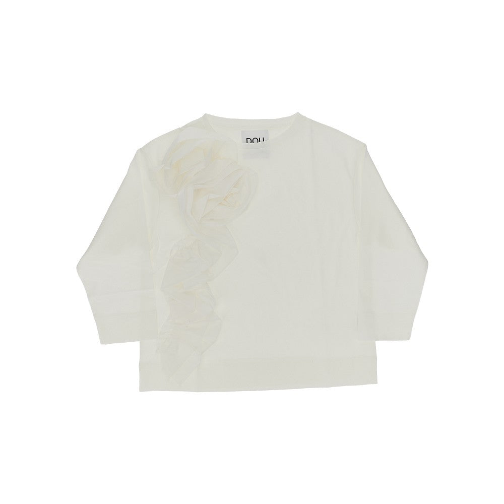 T-shirt in cotone con ruches