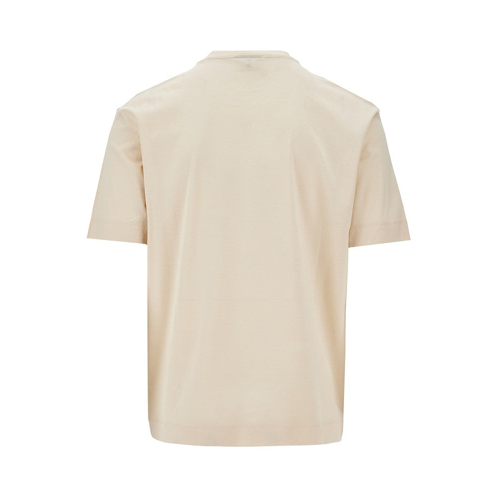 T-shirt in misto lyocell con logo ricamato