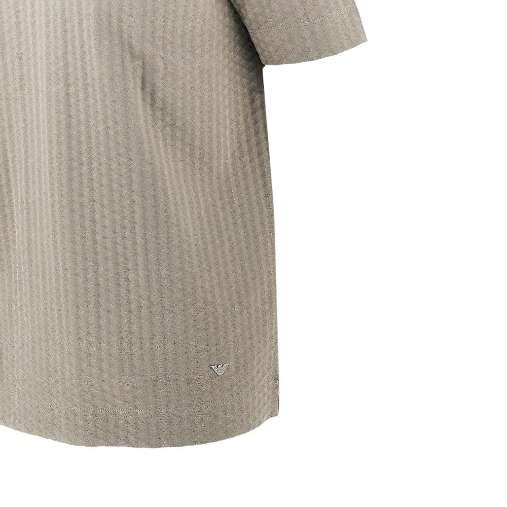 T-shirt in cotone jacquard a rombi