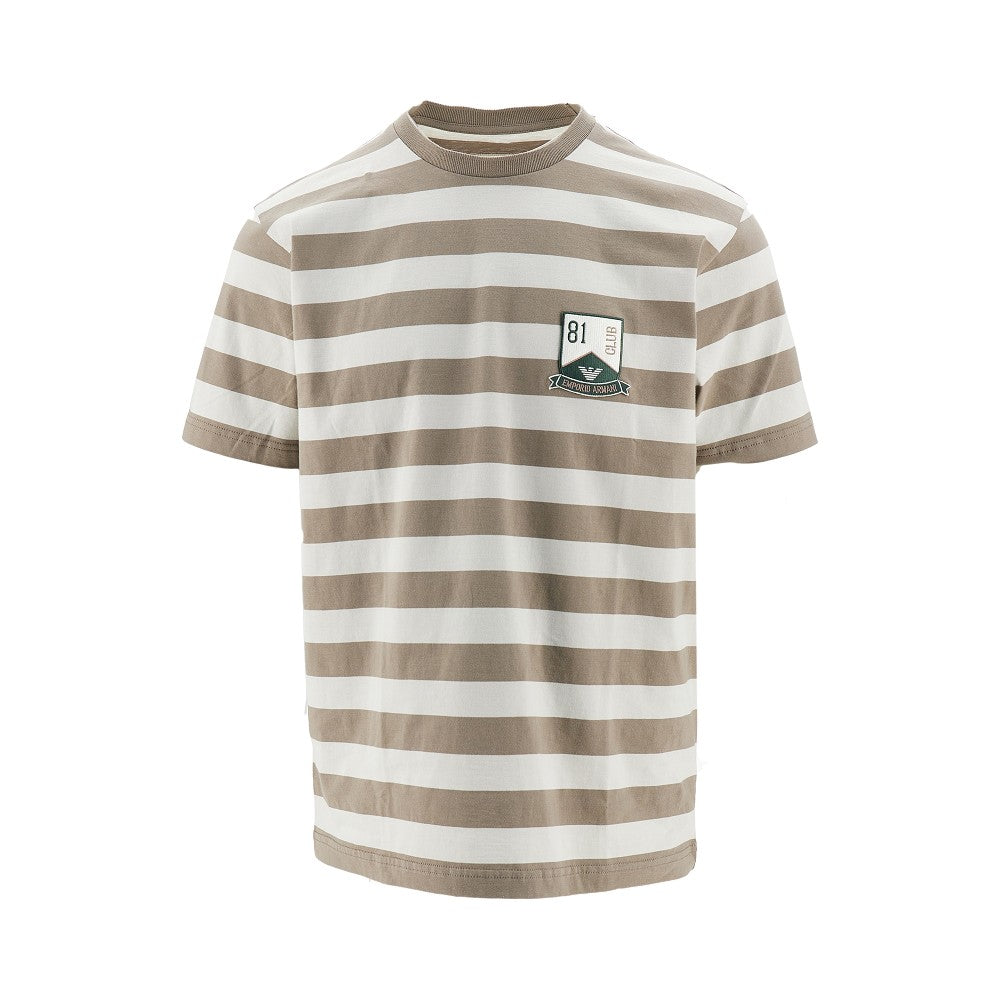 T-shirt a righe con patch EA Club