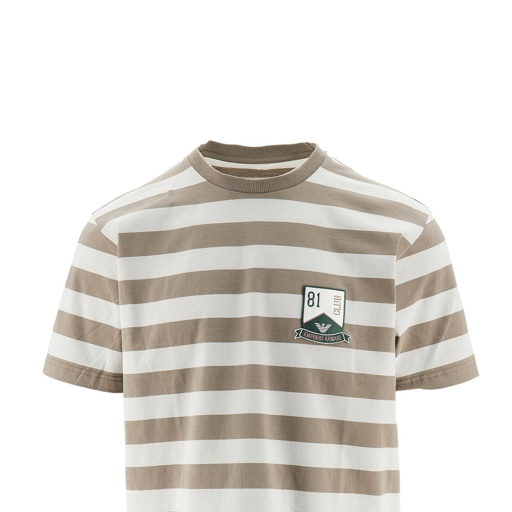 T-shirt a righe con patch EA Club