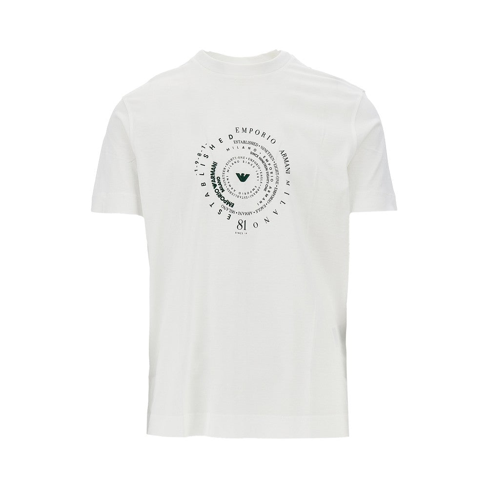 T-shirt con stampa logo circolare