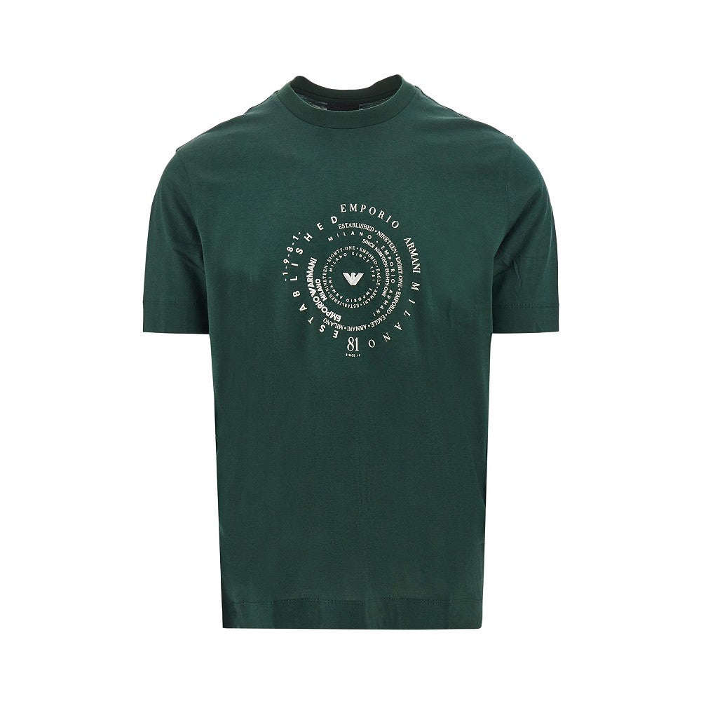 T-shirt con stampa logo circolare