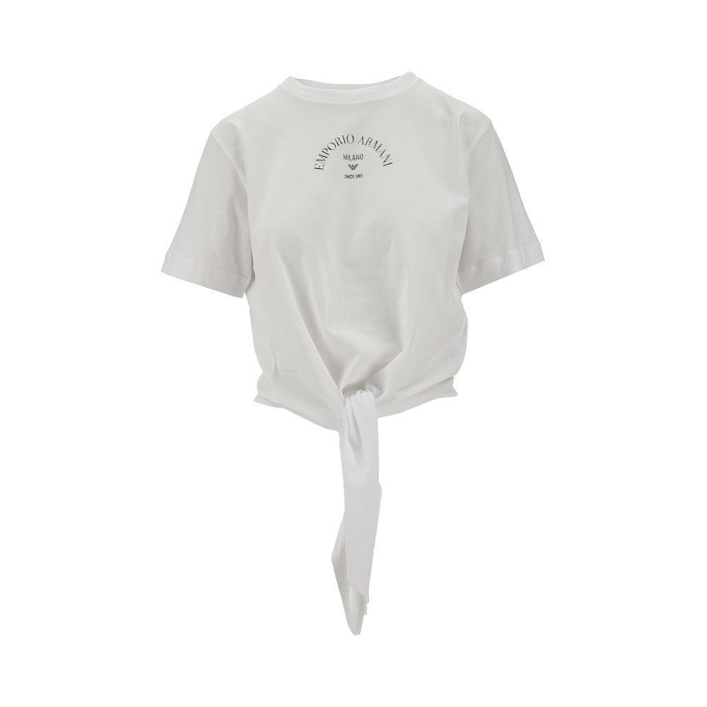 Organic cotton T-shirt with knotted detail