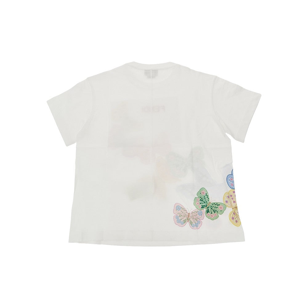 Cotton T-shirt with print and embroidery