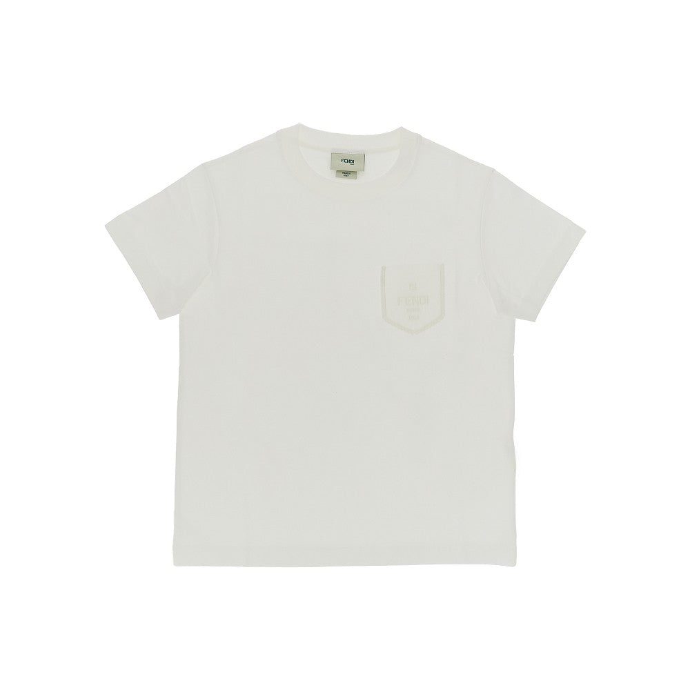 T-shirt in cotone con ricamo logo